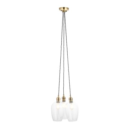 Endon 120648 - Suspension sur câble 3xE27/10W/230V en laiton