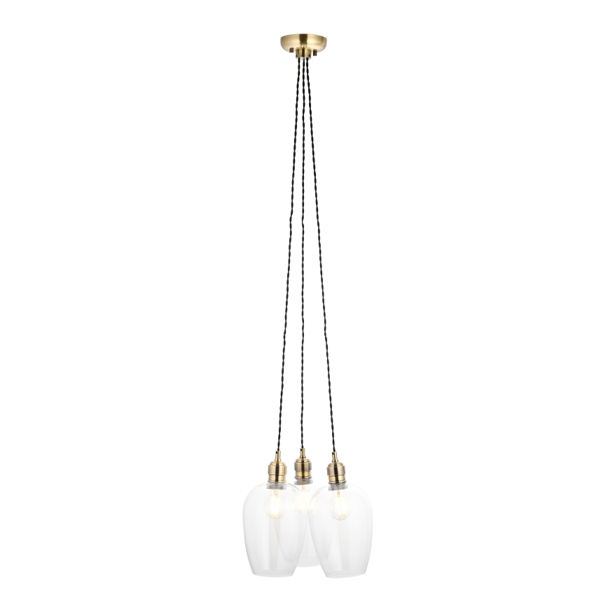 Endon 120648 - Suspension sur câble 3xE27/10W/230V en laiton