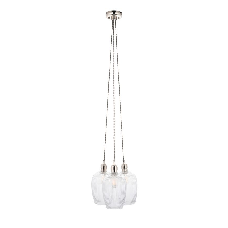 Endon 120652 - Hängeleuchte mit Kabel 3xE27/10W/230V, glänzender Chrom