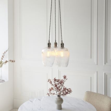 Endon 120652 - Lampadario a sospensione con cavo 3xE27/10W/230V cromo lucido