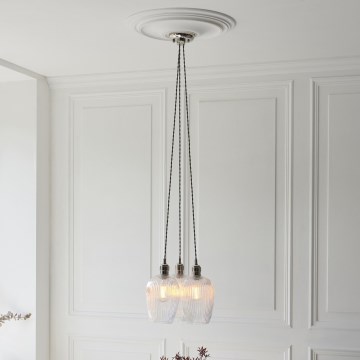 Endon 120652 - Suspension à câble 3xE27/10W/230V chrome brillant