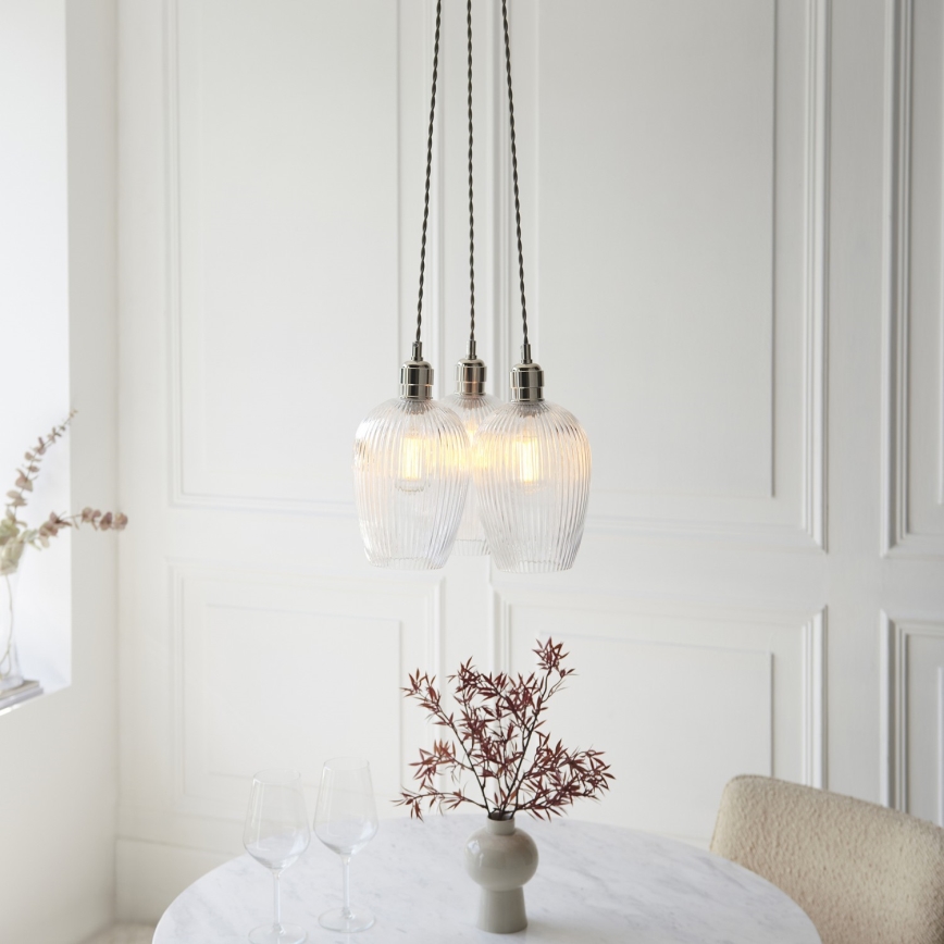 Endon 120652 - Suspension à câble 3xE27/10W/230V chrome brillant