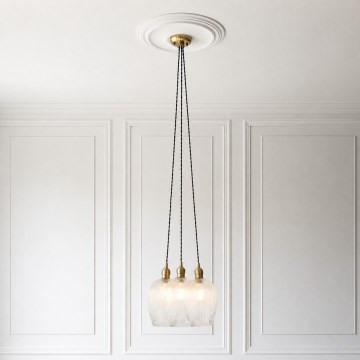 Endon 120656 - Lampadario a sospensione con cavo 3xE27/10W/230V ottone