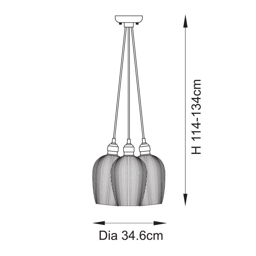 Endon 120656 - Lampadario a sospensione con cavo 3xE27/10W/230V ottone