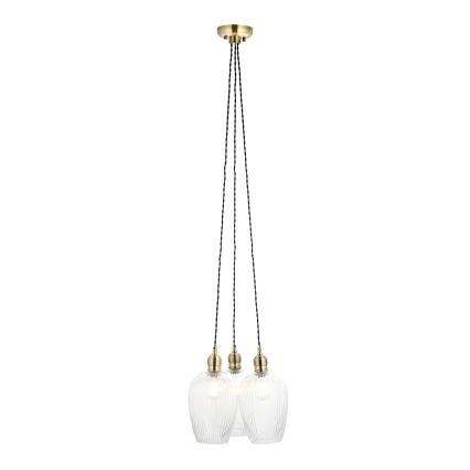 Endon 120656 - Suspension sur câble 3xE27/10W/230V laiton