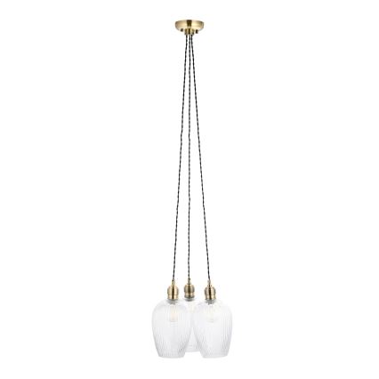 Endon 120656 - Suspension sur câble 3xE27/10W/230V laiton