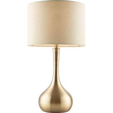 Endon 61191 - Dimmbare Tischlampe PICCADILLY 1xE14/40W/230V Messing/beige