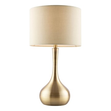 Endon 61191 - Lampada da tavolo dimmerabile PICCADILLY 1xE14/40W/230V ottone/beige