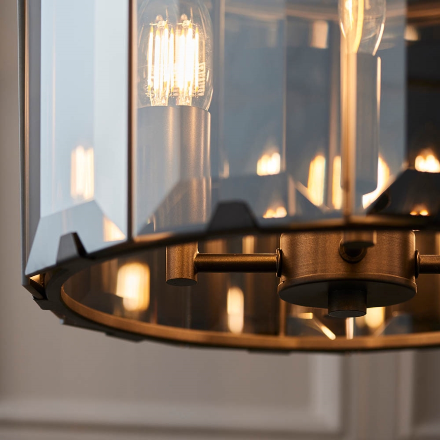 Endon 61281 - Lampadario a sospensione CLOONEY 4xE14/40W/230V nero/vetro fumé