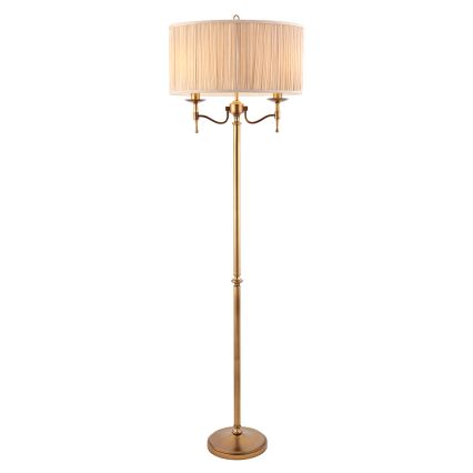 Endon 63620 - Lampada da terra STANFORD 2xE14/40W/230V ottone/beige