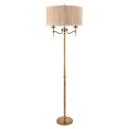 Endon 63620 - Lampada da terra STANFORD 2xE14/40W/230V ottone/beige
