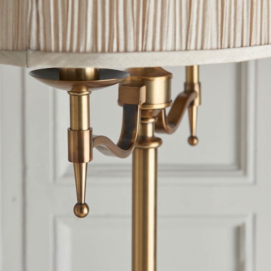Endon 63620 - Lampada da terra STANFORD 2xE14/40W/230V ottone/beige