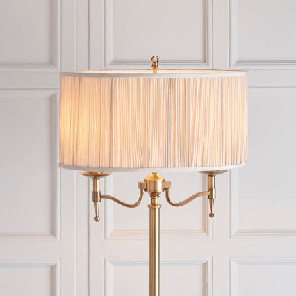 Endon 63620 - Stehleuchte STANFORD 2xE14/40W/230V Messing/Beige