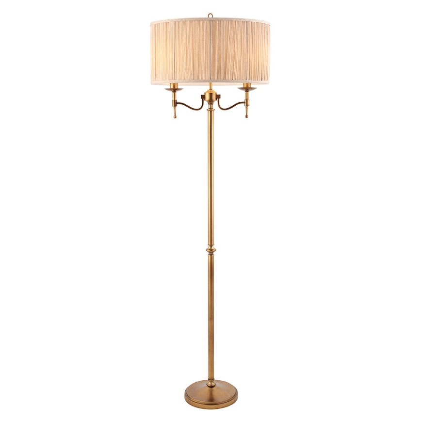 Endon 63620 - Stehleuchte STANFORD 2xE14/40W/230V Messing/Beige