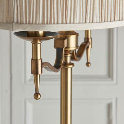 Endon 63620 - Stehleuchte STANFORD 2xE14/40W/230V Messing/Beige
