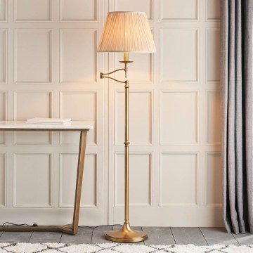 Endon 63621 - Stehleuchte STANFORD 1xE27/60W/230V Messing/beige