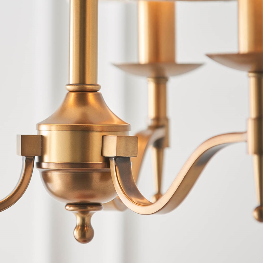 Endon 63628 - Lampadario a catena STANFORD 3xE14/40W/230V ottone/beige