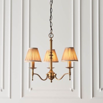 Endon 63628 - Lustre à chaîne STANFORD 3xE14/40W/230V laiton/beige