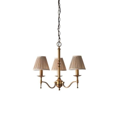 Endon 63628 - Lustre à chaîne STANFORD 3xE14/40W/230V laiton/beige