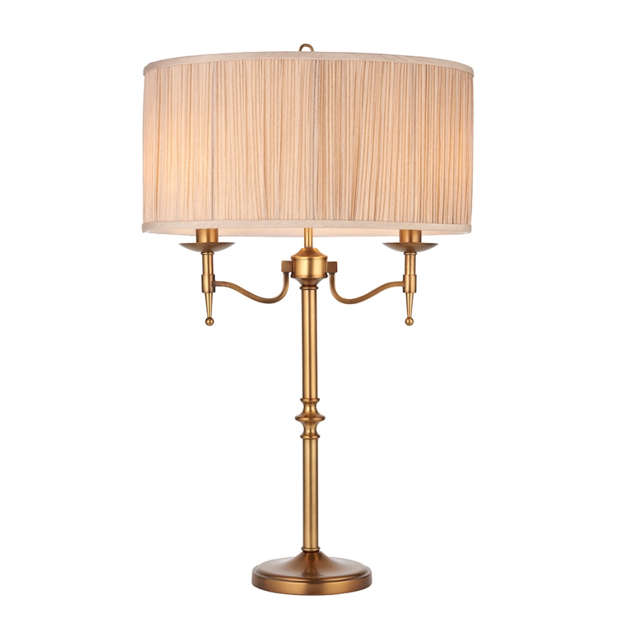 Endon 63648 - Lampada da tavolo STANFORD 2xE14/40W/230V ottone/beige