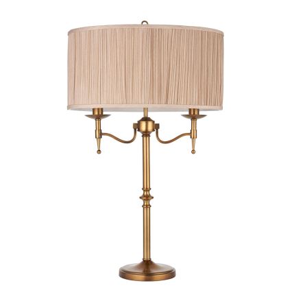 Endon 63648 - Lampada da tavolo STANFORD 2xE14/40W/230V ottone/beige