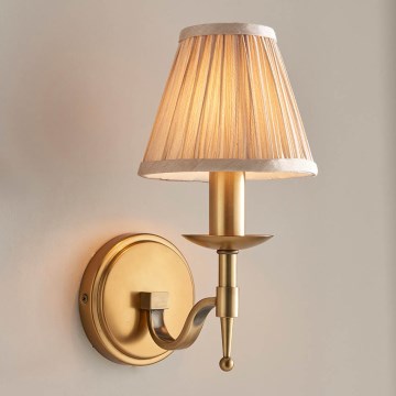 Endon 63653 - Wandleuchte STANFORD 1x E14/40W/230V, Messing/beige