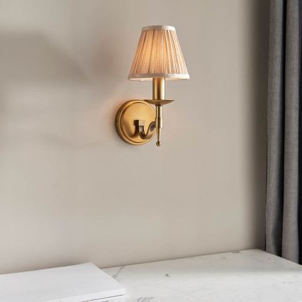Endon 63653 - Wandleuchte STANFORD 1x E14/40W/230V, Messing/beige