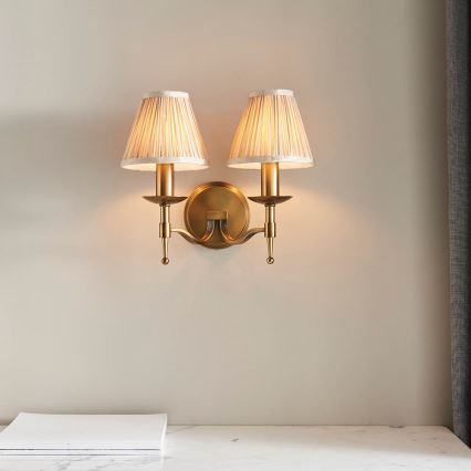 Endon 63654 - Applique murale STANFORD 2xE14/40W/230V laiton/beige