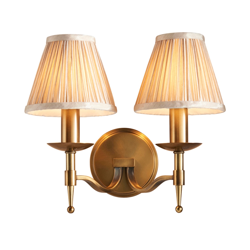Endon 63654 - Lampada da parete STANFORD 2xE14/40W/230V ottone/beige