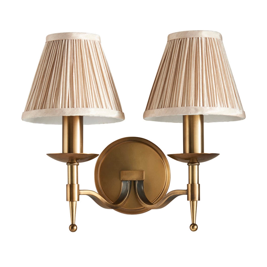 Endon 63654 - Lampada da parete STANFORD 2xE14/40W/230V ottone/beige