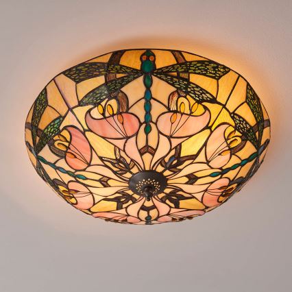 Endon 63922 - Lampada da soffitto Tiffany ASHTON 2xE27/60W/230V Ø 45 cm