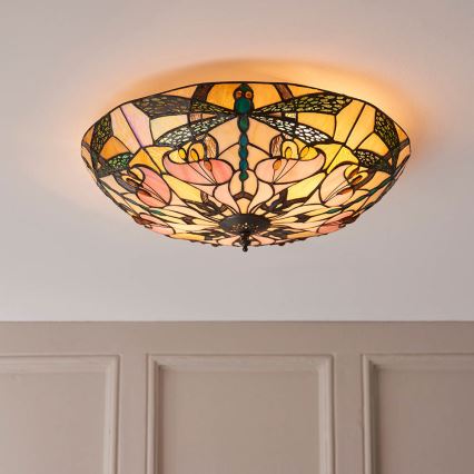 Endon 63922 - Lampada da soffitto Tiffany ASHTON 2xE27/60W/230V Ø 45 cm