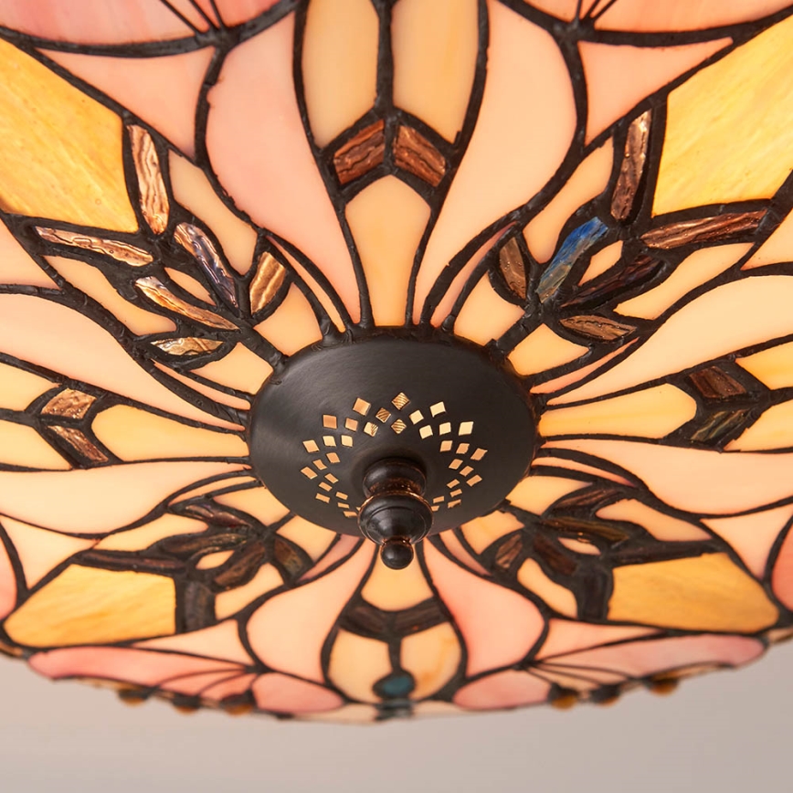 Endon 63922 - Plafonnier Tiffany ASHTON 2xE27/60W/230V diam. 45 cm