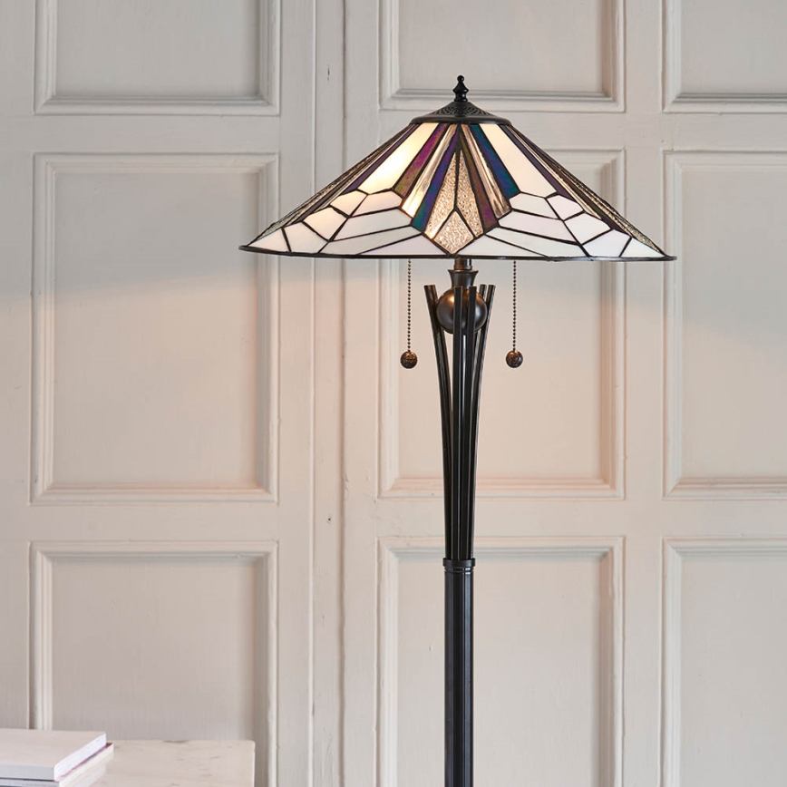 Endon 63934 - Stehleuchte Tiffany ASTORIA 2xE27/60W/230V Ø 48 cm