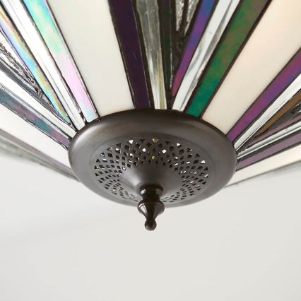 Endon 63936 - Lustre Tiffany ASTORIA suspendu par chaîne, 3xE27/60W/230V, Ø 48 cm