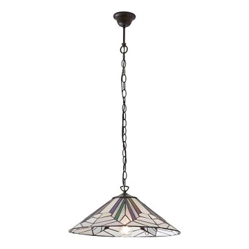 Endon 63938 - Lampadario a catena Tiffany ASTORIA 1xE27/60W/230V Ø 48 cm