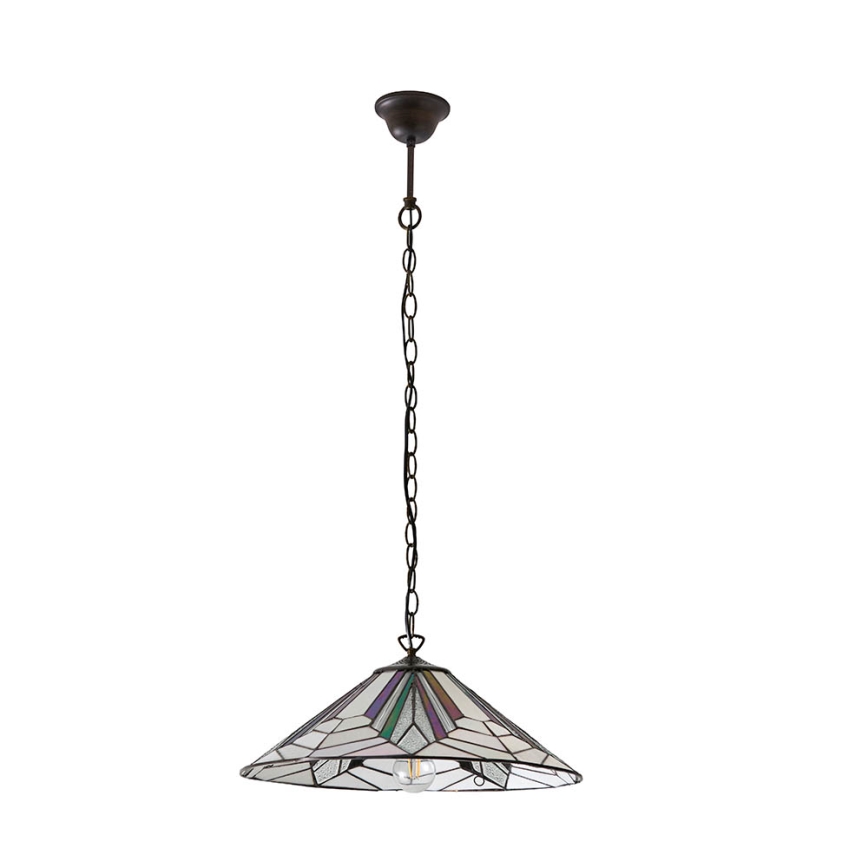 Endon 63938 - Lampadario a catena Tiffany ASTORIA 1xE27/60W/230V Ø 48 cm