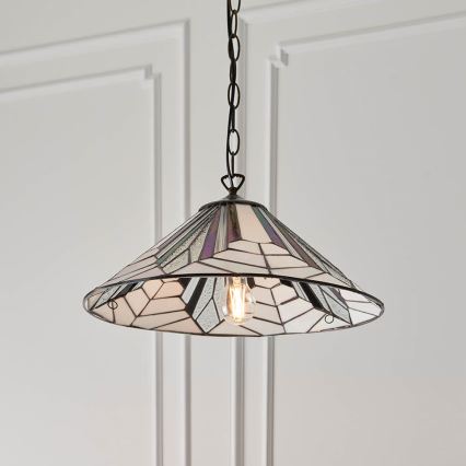 Endon 63938 - Lustre à chaîne Tiffany ASTORIA 1xE27/60W/230V Ø 48 cm