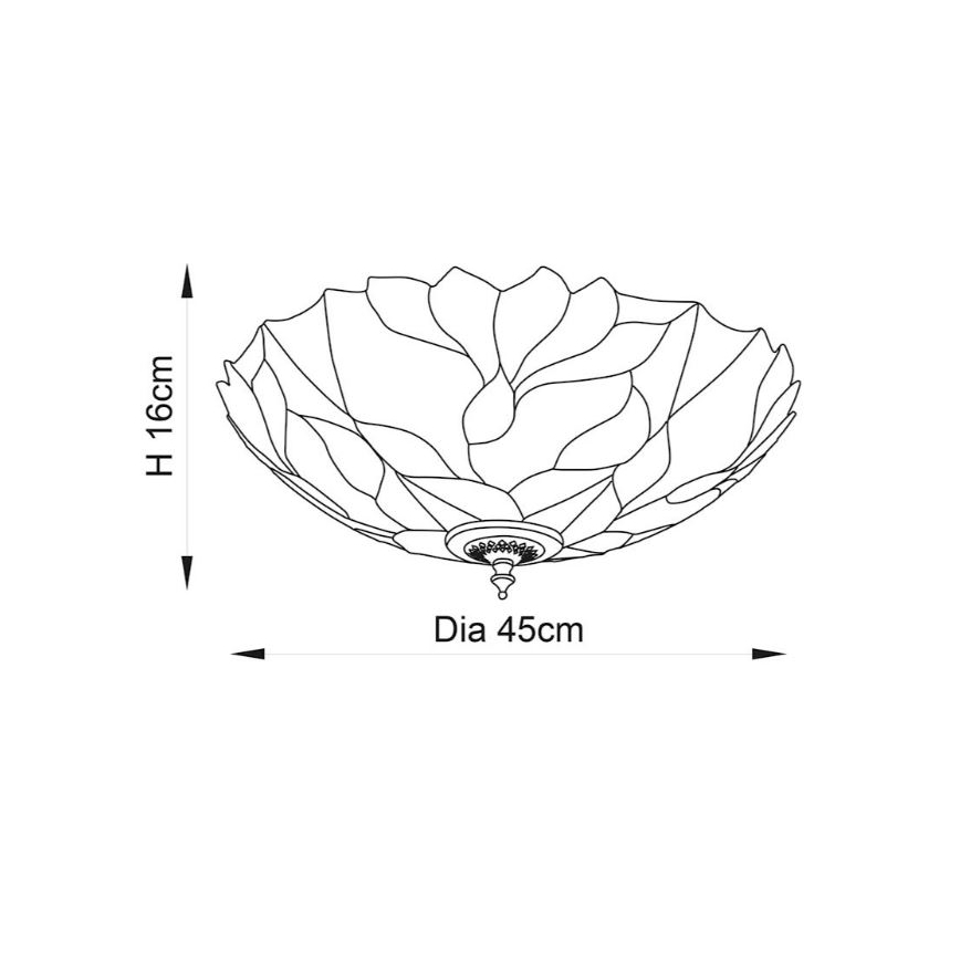 Endon 63960 - Plafoniera BOTANICA 2xE27/60W/230V Ø 45 cm