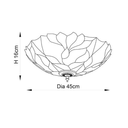 Endon 63960 - Plafoniera Tiffany BOTANICA 2xE27/60W/230V Ø 45 cm