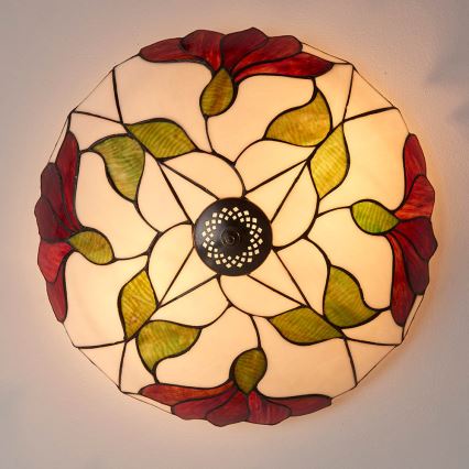 Endon 63960 - Plafonnier Tiffany BOTANICA 2xE27/60W/230V Ø 45 cm