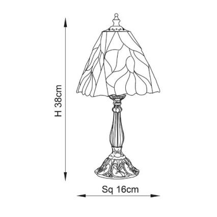 Endon 63963 - Lampada da tavolo Tiffany BOTANICA 1xE14/40W/230V Ø 16 cm