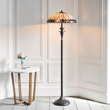 Endon 63972 - Lampada da terra Tiffany BROOKLYN 2xE27/60W/230V Ø 50 cm