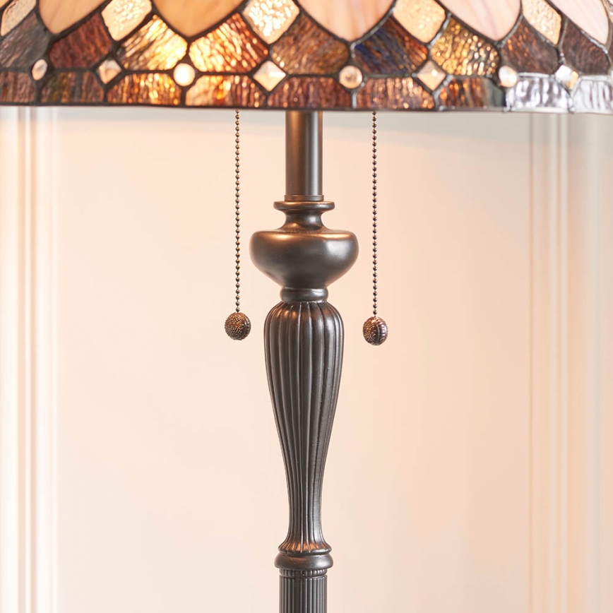Endon 63972 - Lampadaire Tiffany BROOKLYN 2xE27/60W/230V Ø 50 cm
