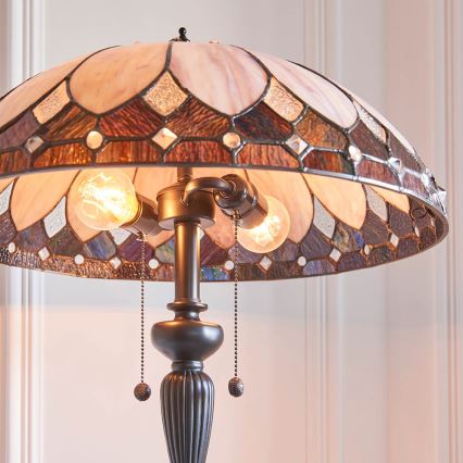 Endon 63972 - Lampadaire Tiffany BROOKLYN 2xE27/60W/230V Ø 50 cm