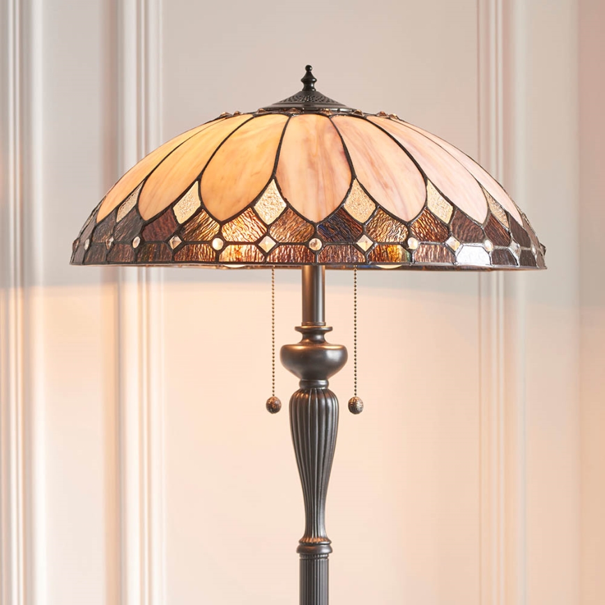 Endon 63972 - Stehlampe Tiffany BROOKLYN 2xE27/60W/230V Ø 50 cm