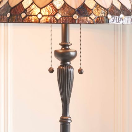 Endon 63972 - Stehlampe Tiffany BROOKLYN 2xE27/60W/230V Ø 50 cm
