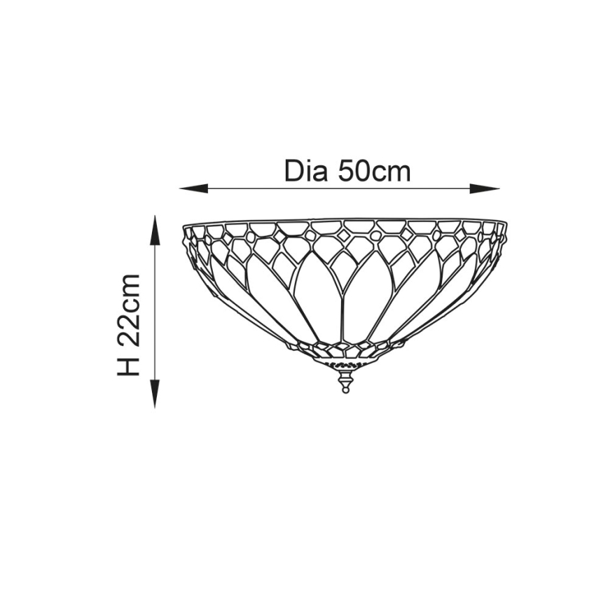 Endon 63973 - Deckenleuchte BROOKLYN 2xE14/60W/230V d 50 cm