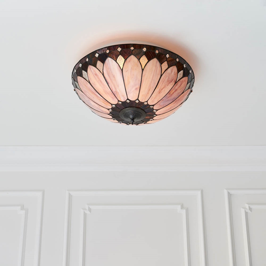 Endon 63973 - Plafonnier Tiffany BROOKLYN 2xE14/60W/230V Ø 50 cm