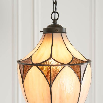 Endon 63974 - Lampadario a catena BROOKLYN 1xE27/60W/230V, marrone